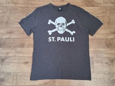St Pauli FC Hamburg Skull & Crossbones Charcoal Grey Cotton T Shirt Top Size XL