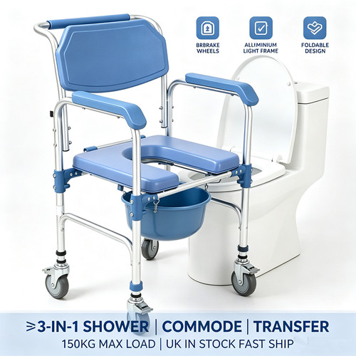 Wheeled shower commode chair - commode,
