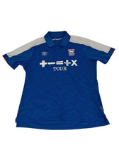 Ipswich Town Umbro Home Shirt Blue and White Ed Sheeran Tour Sponsor Size XL