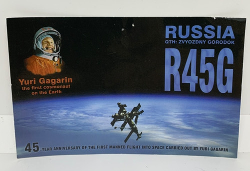 Qsl radio card - card, gagarin
