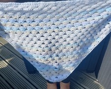 Hand crocheted baby shawl 