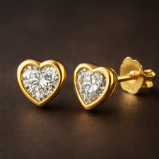 9ct Yellow Gold Heart Cut CZ
