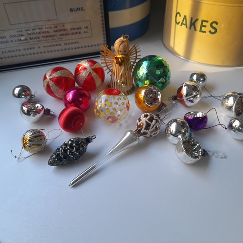 Vintage glass christmas bauble - vintage,