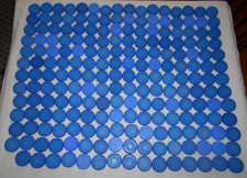 LOT OF 207 - BLUE PLASTIC MILK BOTTLE TOPS / CAPS -