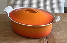 Cousances (LE CREUSET) Cast Iron 28cm Dish Volcanic Orange Casserole Vintage