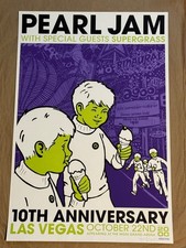 Pearl Jam 2000 Las Vegas, NV 10th Anniversary Ames Bros Variant Poster #'d/300