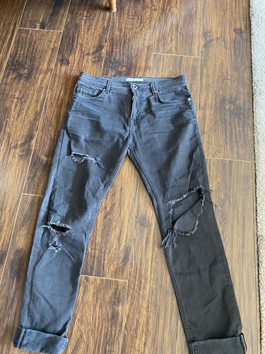 Zara man grey ripped jeans - zara,
