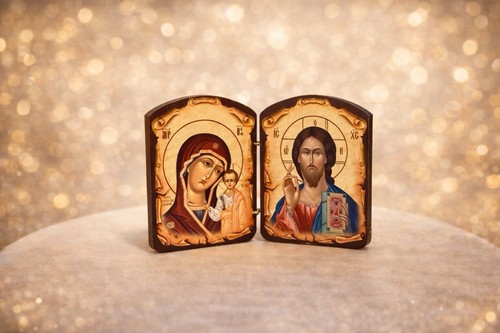 Handmade orthodox icon - handmade, diptych