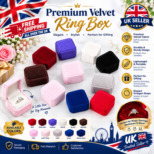 Velvet ring box jewellery - box,