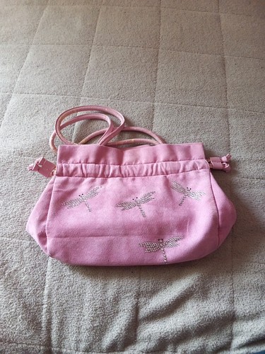 Soft pink handbag with - handbag, silver