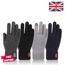 Knitted Gloves Winter Warm thick touch screen gloves Solid Men's Cashmere wool