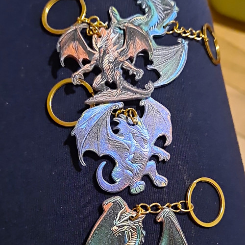 Metal dragon keyring - metal, keychain