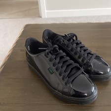 Kickers Girls School Shoes Tovni Lacer Black Patent Leather Senior Youth Sizes