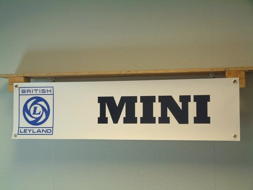 British leyland mini banner - british,