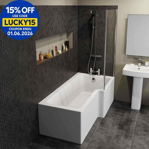 Modern shaped shower bath - shaped,
