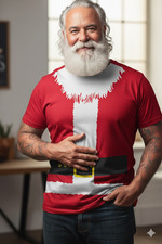 mens christmas t shirt Funny red santa father Christmas Novelty Top Gift