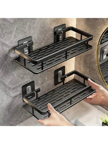 2pcs black shower caddy shelf - shower,