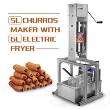 220V 5L Commercial Electric Vertical Spanish Donut Churros Fryer Maker Machine