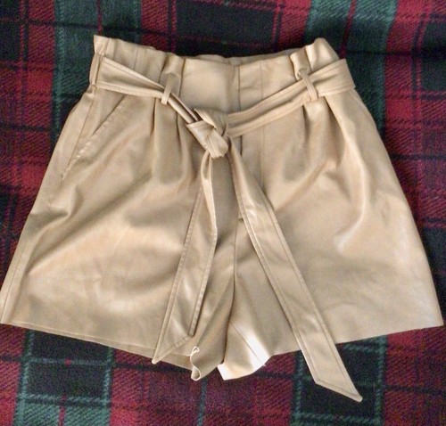 Zara tan high - paper, waist