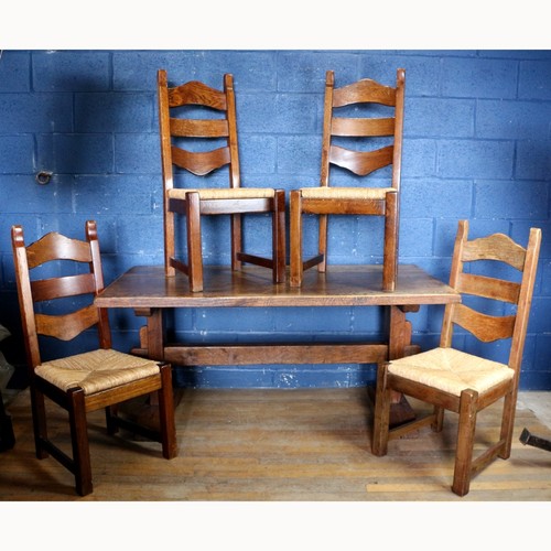 Rustic solid oak trestle - solid,