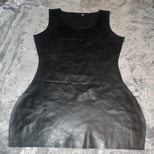 Black latex mini dress - black, size