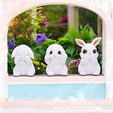 Three Wise Bunnies Figurines