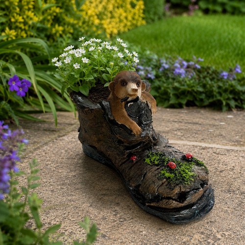 Old boot planter resin - boot,