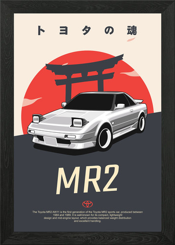 Toyota mr2 aw11 framed wall - toyota,