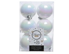 12 White Iridescent Christmas