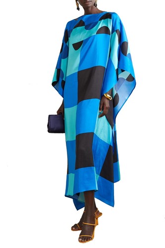 Satin silk kaftan dress - satin,