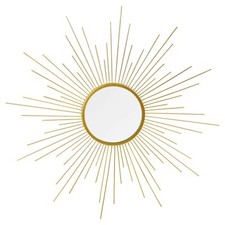 Round Golden Sun Mirror