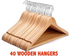 40 WOODEN COAT HANGERS SUIT