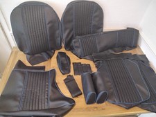 mgb gt SEATS COVERS Black Perforated Centers &BLUE pipings + gt. rears covers.