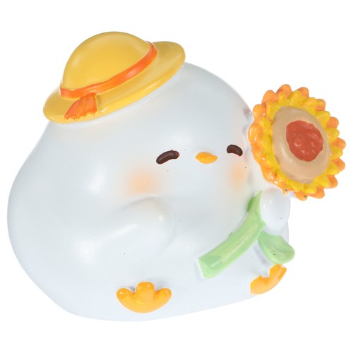 White resin miniature chick - resin,
