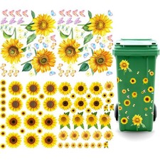 Wheelie bin stickers flowers - wheelie,