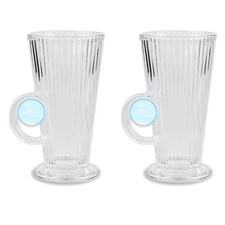 2x Latte Coffee Glasses Clear