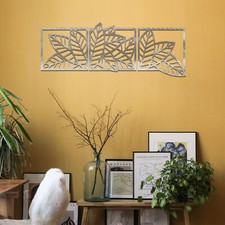 Metal Leaf Wall Art 3 Panelled