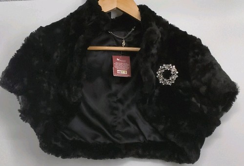Coast black fluffy bolero - black,
