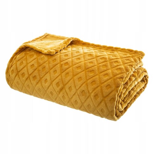 Mustard soft warm throw - soft,