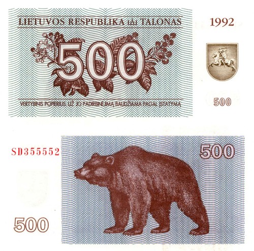 Lithuania 500 tolonas - 500, (1992)