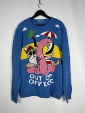 CHRISTMAS FLAMINGO Jumper - 2XL XXL - Blue - Great Condition - Men’s