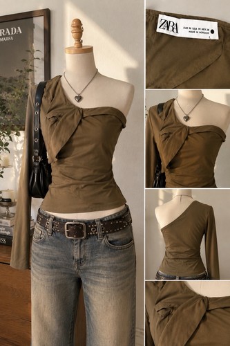 Y2k zara one shoulder - y2k,