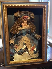 Large Shadow Box featuring Victorian Styled Porcelain Doll.