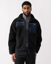 Lacoste Colorblock Fleece Mens Zipped Jacket - Black/Navy Blue DY4