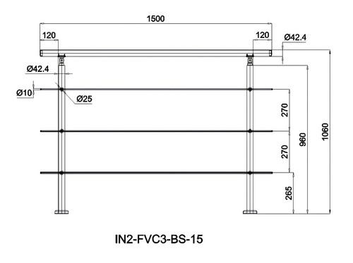 Handrail 240cm long - handrail,