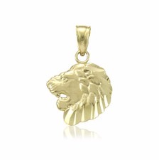 14K Solid Yellow Gold Lion