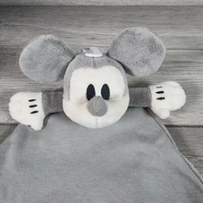 Baby Comforter Disney Mickey Mouse Grey White Blanket Doudou Soother Blankie 