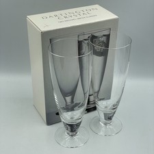 2 x Dartington Rachael 18cm Lead Cystal Handmade Drinking Glasses • In Box