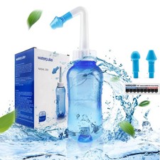 Sinus Rinse Kit Nasal Neti Pot Relief Wash Salt Nose Irrigator Bottle Saline UK