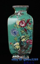 Chinese Cloisonne porcelain Handwork Painting flower bird Vase w Qianlong H111